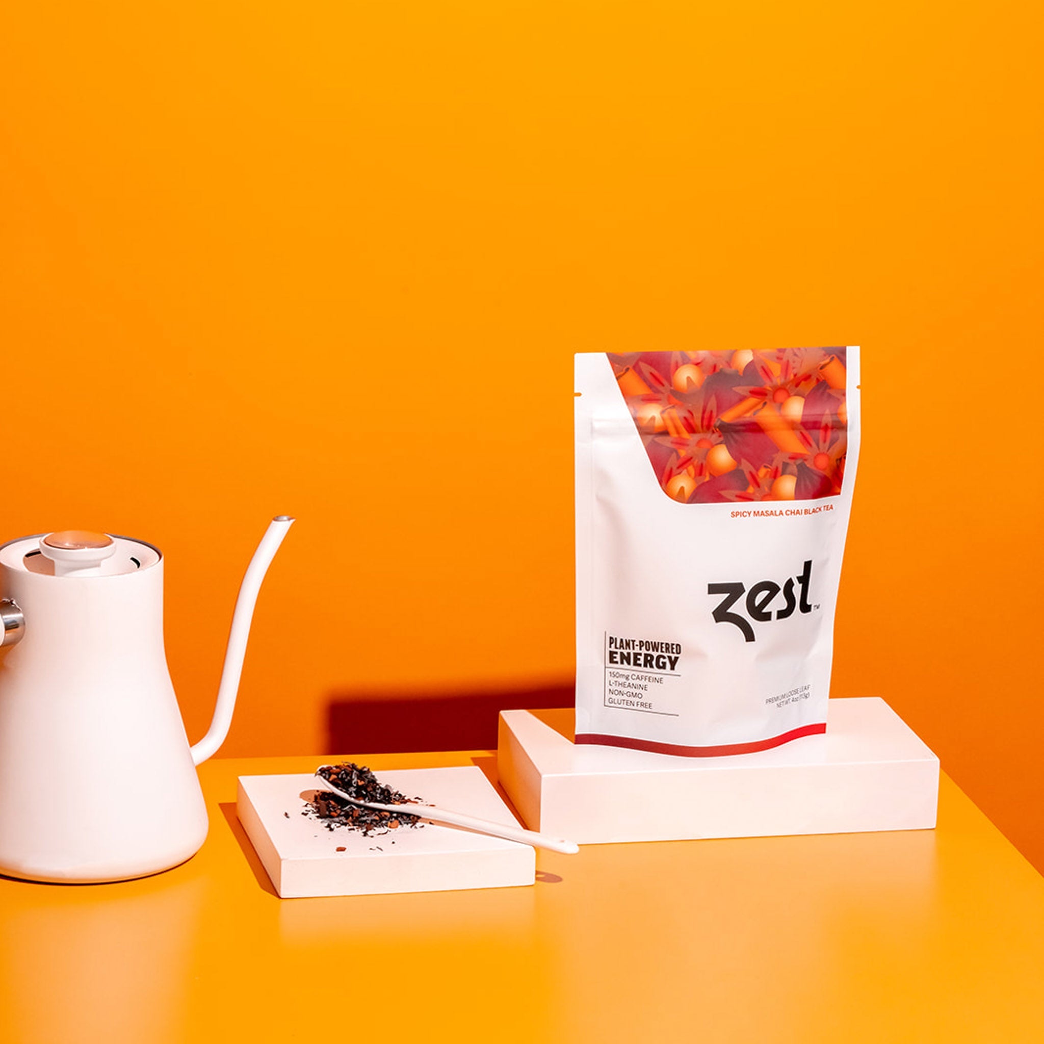 Zest Spicy Masala Chai Plant-Powered Energy - High Caffeine Loose Leaf ...